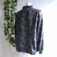 画像5: 新品 9916 L 二重フリル襟 京都染 日本素材 ブラウス ジャケット 黒系玉虫色 レディース 和風 花柄 中国縫製 高級感 上質 50代 60代 70代 (5)