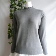 画像2: 新品 9933 ML フリル ハイネック ニット セーター グレー 秋 冬 レディース メロウフリル もっちもち ストレッチ (2)