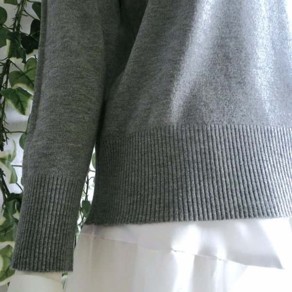 画像10: 新品 9933 ML フリル ハイネック ニット セーター グレー 秋 冬 レディース メロウフリル もっちもち ストレッチ