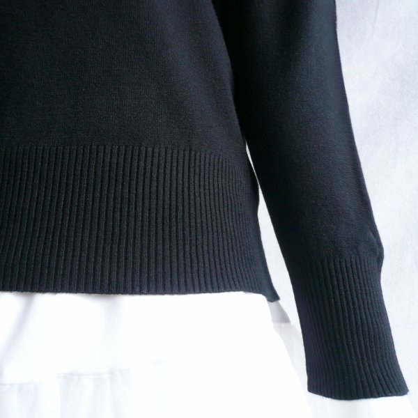 画像8: 新品 9934 ML フリル ハイネック ニット セーター 黒 秋 冬 レディース メロウフリル もっちもち ストレッチ 50代 60代 70代