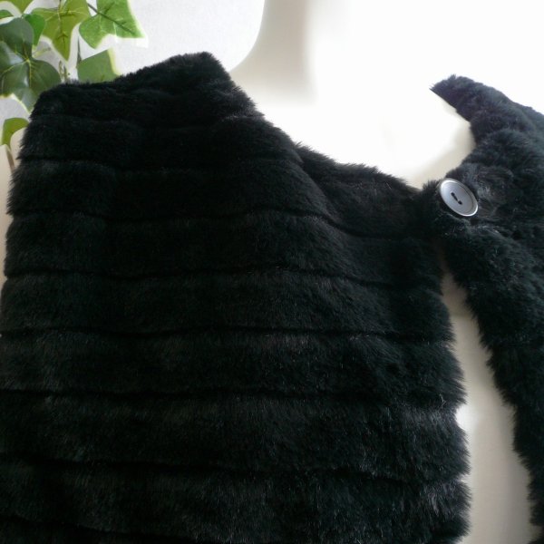 画像11: 新品 9957 ML ファー 切替 ロング ジレ 黒 秋 冬 レディース フェイクファー 微起毛ニット ベスト 上質 上品 