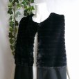 画像8: 新品 9957 ML ファー 切替 ロング ジレ 黒 秋 冬 レディース フェイクファー 微起毛ニット ベスト 上質 上品  (8)
