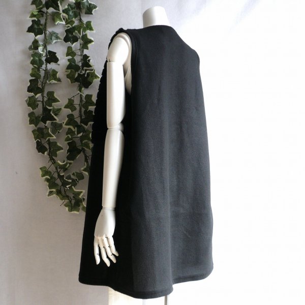 画像7: 新品 9957 ML ファー 切替 ロング ジレ 黒 秋 冬 レディース フェイクファー 微起毛ニット ベスト 上質 上品 