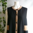 画像5: 新品 9963 ML 高級 バイカラー ワンピース 黒系 秋 レディース 配色切替 ノースリーブ モード ロング ジレ 大人 上質 (5)