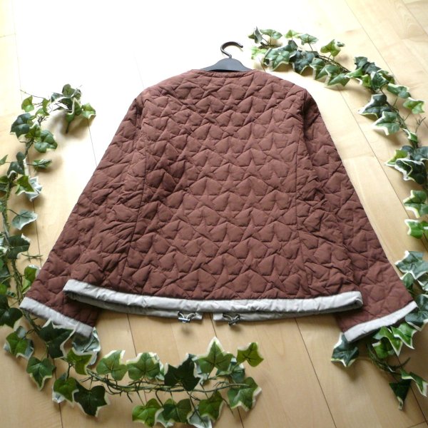 画像6: 新品 9969 M リバーシブル ダウンジャケット レンガ系 秋冬 レディース ダウン70％ 星模様 キルティング 高級 上質 上品 50代 60代 70代