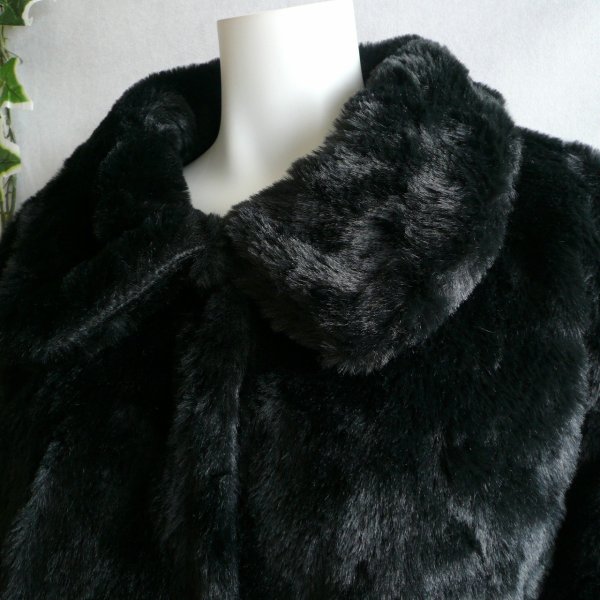 画像7: 新品 9973 ML 上質 フェイクファー ショートコート 黒 秋冬 レディース エレガント フォーマル 高級感 上品
