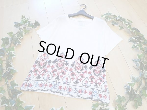 画像1: シャツ ブラウス 夏 レディース 刺繍 Tブラウス 白系 ホワイト プルオーバー トップス 半袖 華やか 春 新品 9081 ML (1)