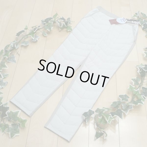 画像1: 新品 9486 LL ダウンパンツ ダウン80％ 後ろ裏微起毛 秋 冬 レディース グレージュ 異素材切替パンツ ストレッチ 撥水加工 上質 (1)