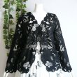 画像1: 新品 9492 ML クロシェ カットワーク 刺繍 カーディガン 春 夏 レディース 黒 エレガント 羽織もの 上質 上品 (1)
