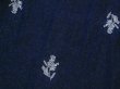 画像6: 【新品】5637【L】上質 花刺繍 綿100％ シャツワンピース 紺系 くるみボタン ダンガリー 大人のナチュラルスタイル (6)