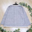 画像2: 新品 9483 ML 綿混 マルチツイード ジャケット 春 夏 秋 網目 パイピング レディース 白紫系 ノーカラー (2)