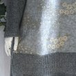 画像3: 新品 9487 ML 刺繍 ニット チュニック ワンピース 秋 冬 異素材切替 レディース グレー系 長袖 ハイネック リブ編み 上品 上質 (3)