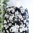 画像7: 新品 9495 ML 大きな花柄 チュニック 春 夏 秋 レディース 黒系 ゆったりハイネック ストレッチ 薄手 ジャージー (7)