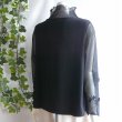 画像11: 新品 9506 ML 花モチーフ メッシュ ハイネック ブラウス 春 夏 秋 カットソー レディース 黒 異素材切替 メロウフリル 高級 上質 (11)