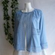 画像9: 新品 9513 L カットワーク 刺繍 綿麻混 シャツ ジャケット 春 夏 秋 ライトブルー系 レディース リネン コットン レース 高級 上質 上品 (9)