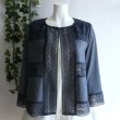 画像6: 新品 9514 L カットワーク 刺繍 綿麻混 シャツ ジャケット 春 夏 秋 紺ネイビー系 レディース リネン コットン レース 高級感 上質 上品 (6)