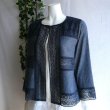 画像7: 新品 9514 L カットワーク 刺繍 綿麻混 シャツ ジャケット 春 夏 秋 紺ネイビー系 レディース リネン コットン レース 高級感 上質 上品 (7)