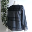画像11: 新品 9514 L カットワーク 刺繍 綿麻混 シャツ ジャケット 春 夏 秋 紺ネイビー系 レディース リネン コットン レース 高級感 上質 上品 (11)