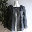 画像3: 新品 9515 L カットワーク 刺繍 綿麻混 シャツ ジャケット 春 夏 秋 黒ブラック系 レディース リネン コットン レース 高級感 上質 上品 (3)