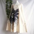 画像7: 新品 9533 ML 大きな花柄 英字 リネン風 綿100％ ワンピース 春 夏 生成り系 レディース インド製 ナチュラル コットン (7)
