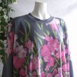 画像3: 新品 9551 ML 大きな花柄 チュニック 春 夏 秋 グレー系 レディース ストレッチ 薄手 ジャージー 上品 エレガント (3)