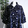 画像4: 新品 9562 ML 大きな花刺繍 綿100％ シャツ チュニック 春 夏 黒系 レディース ロング シャツ 上品 (4)
