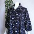画像3: 新品 9562 ML 大きな花刺繍 綿100％ シャツ チュニック 春 夏 黒系 レディース ロング シャツ 上品 (3)