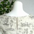 画像11: 新品 9577 ML 後タック 麻混 ワンピース 生成り 風景画風柄 Aライン フレア レディース ノースリーブ リネン ナチュラル 上品 (11)