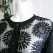 画像2: 新品 9588 ML 大きな花刺繍 オーガンジー カーディガン 春 夏 黒 レディース ストレッチ スラブ 異素材切替 上品 (2)