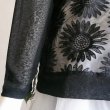 画像7: 新品 9588 ML 大きな花刺繍 オーガンジー カーディガン 春 夏 黒 レディース ストレッチ スラブ 異素材切替 上品 (7)