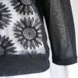 画像6: 新品 9588 ML 大きな花刺繍 オーガンジー カーディガン 春 夏 黒 レディース ストレッチ スラブ 異素材切替 上品 (6)