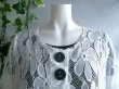 画像5: 新品 9595 ML カットワーク 刺繍 クロシェ レース フレア ジャケット 春 夏 白 レディース ノーカラー 七分袖 カーディガン 上質 上品 (5)