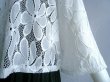 画像3: 新品 9595 ML カットワーク 刺繍 クロシェ レース フレア ジャケット 春 夏 白 レディース ノーカラー 七分袖 カーディガン 上質 上品 (3)