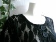 画像7: 新品 9596 ML カットワーク 刺繍 クロシェ レース フレア ジャケット 春 夏 黒 レディース ノーカラー 七分袖 カーディガン 上質 上品 (7)