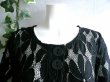 画像6: 新品 9596 ML カットワーク 刺繍 クロシェ レース フレア ジャケット 春 夏 黒 レディース ノーカラー 七分袖 カーディガン 上質 上品 (6)