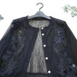 画像2: 新品 9700 ML クロシェ 立体 花刺繍 サマーニット カーディガン 黒 春 夏 秋 レディース 透け感 花モチーフ 上質 上品 (2)
