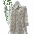 画像4: 新品 9733 L フロッキー 花模様 オーバー ブラウス アイボリー系 春 夏 秋 レディース 綿100％ コットン シャツ 上品 50代 60代 70代 (4)