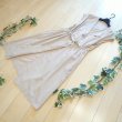 画像2: 新品 9736 L 綿 麻 リボン付 ワンピ ジレ ベージュ 春 夏 秋 レディース 襟あり フレンチ袖 羽織り リネン コットン 上品 50代 60代 70代 (2)