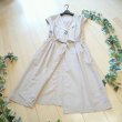 画像9: 新品 9736 L 綿 麻 リボン付 ワンピ ジレ ベージュ 春 夏 秋 レディース 襟あり フレンチ袖 羽織り リネン コットン 上品 50代 60代 70代 (9)
