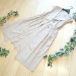 画像3: 新品 9736 L 綿 麻 リボン付 ワンピ ジレ ベージュ 春 夏 秋 レディース 襟あり フレンチ袖 羽織り リネン コットン 上品 50代 60代 70代 (3)