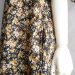 画像5: 新品 9874 M 袖リボン 花柄 シャツ ワンピース 黒オレンジ系 レディース コットン Aライン 上質 上品 50代 60代 70代 (5)