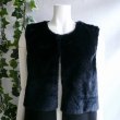 画像4: 新品 9878 ML ファー 切替 ロング ジレ 黒 秋 冬 レディース フェイクスエード フェイクファー ベスト 上質 上品 50代 60代 70代 (4)