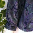 画像3: 新品 9910 M 二重フリル襟 京都染 日本素材 ブラウス ジャケット 紺系玉虫色 レディース 和風 花柄 中国縫製 高級感 上質 50代 60代 70代 (3)