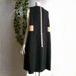 画像2: 新品 9963 ML 高級 バイカラー ワンピース 黒系 秋 レディース 配色切替 ノースリーブ モード ロング ジレ 大人 上質 (2)